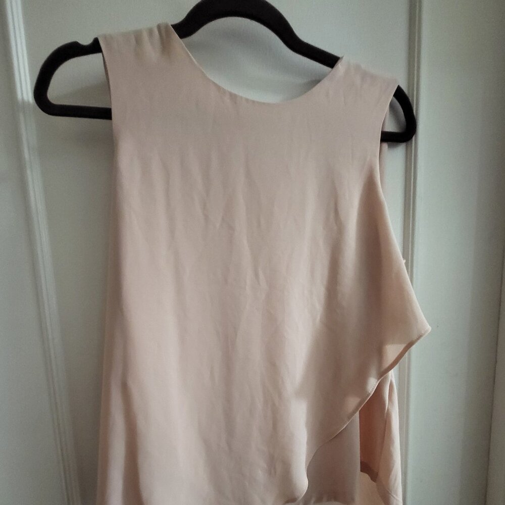 Ivanka Trump Peach Asymmetrical Layered Sleeveless Blouse